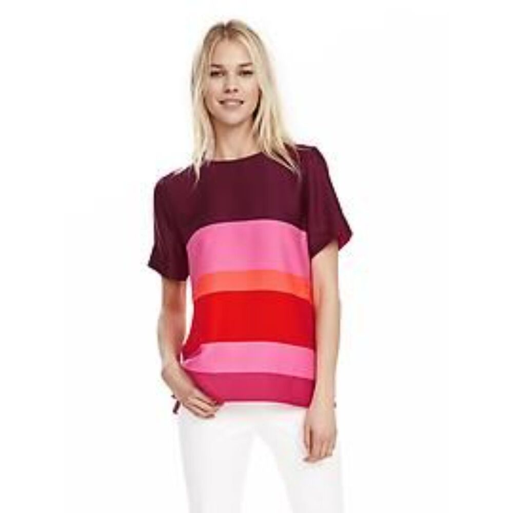 Banana Republic Color Block Crepe Top | EUC | XS